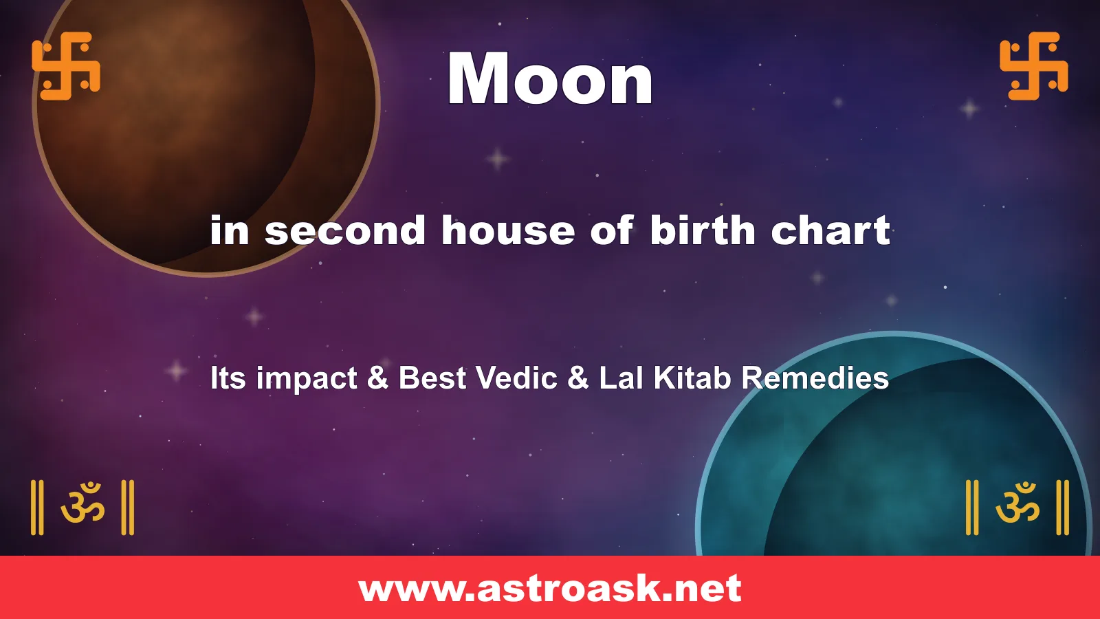 Moon in the 2nd house — Vedic astrology illustration | AstroAsk