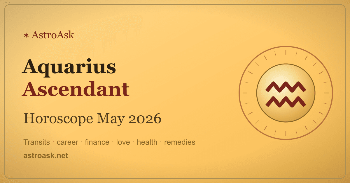 Aquarius Ascendant Horoscope May 2026