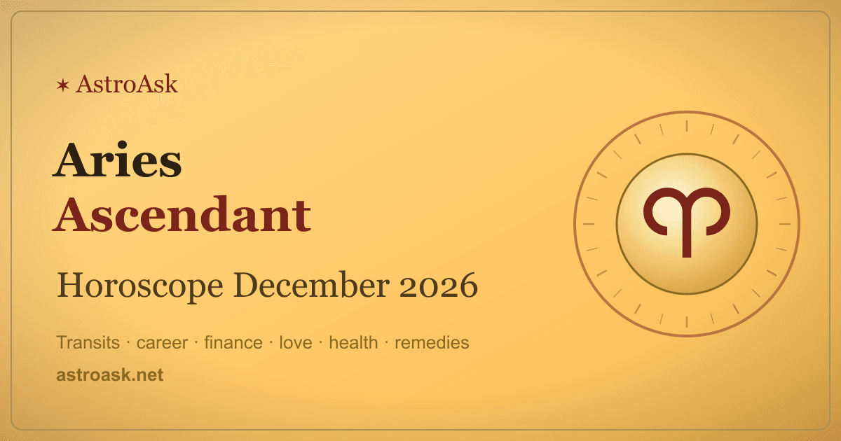 Aries Ascendant Horoscope December 2026