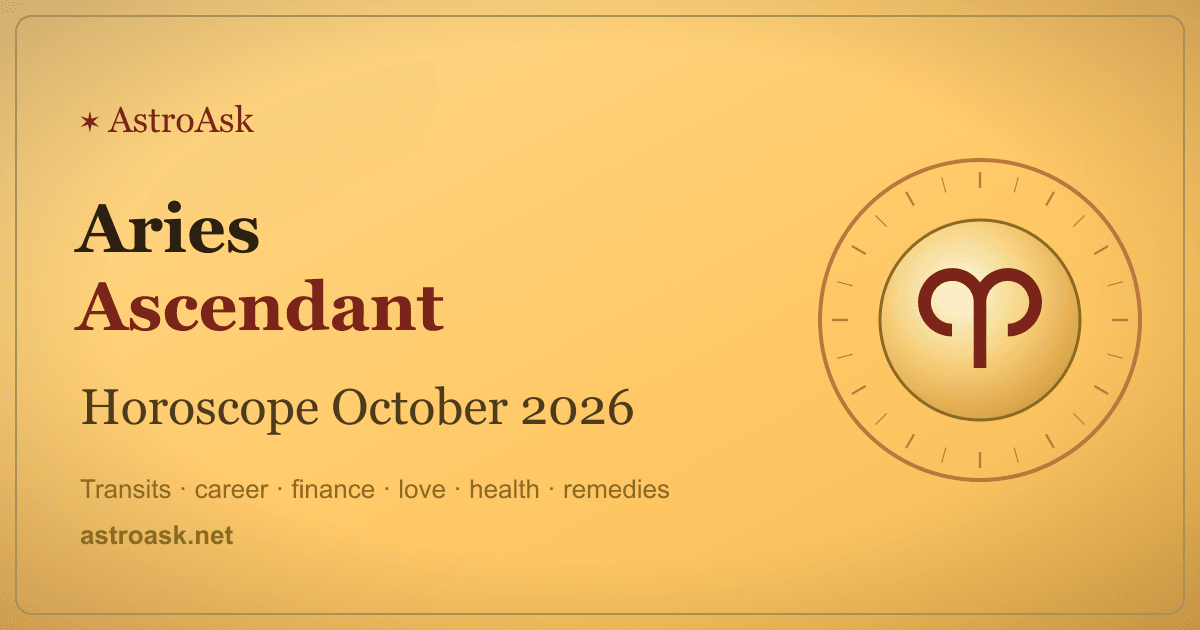 Aries Ascendant Horoscope October 2026