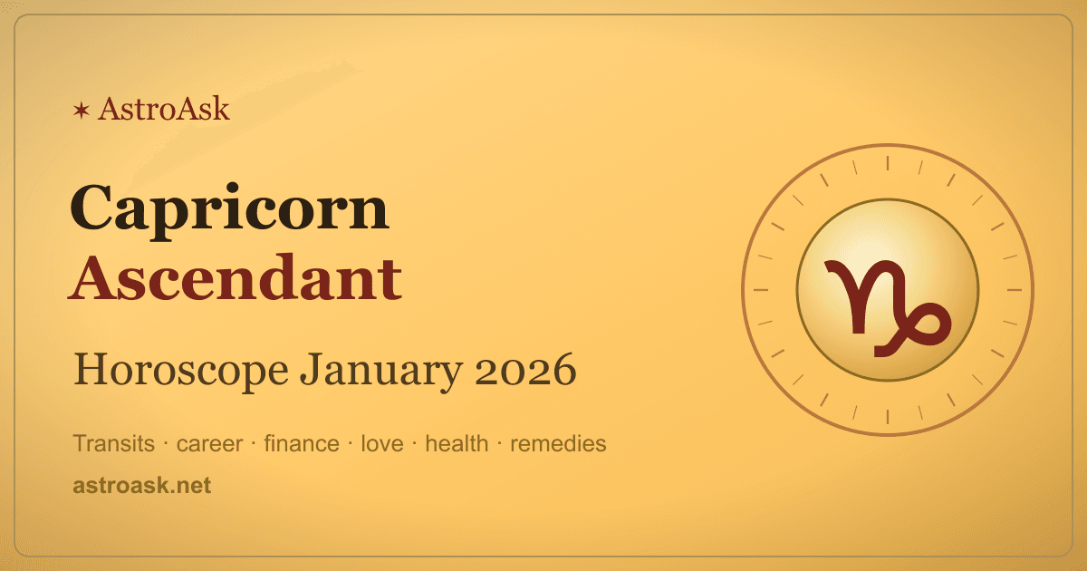 Capricorn Ascendant Horoscope January 2026