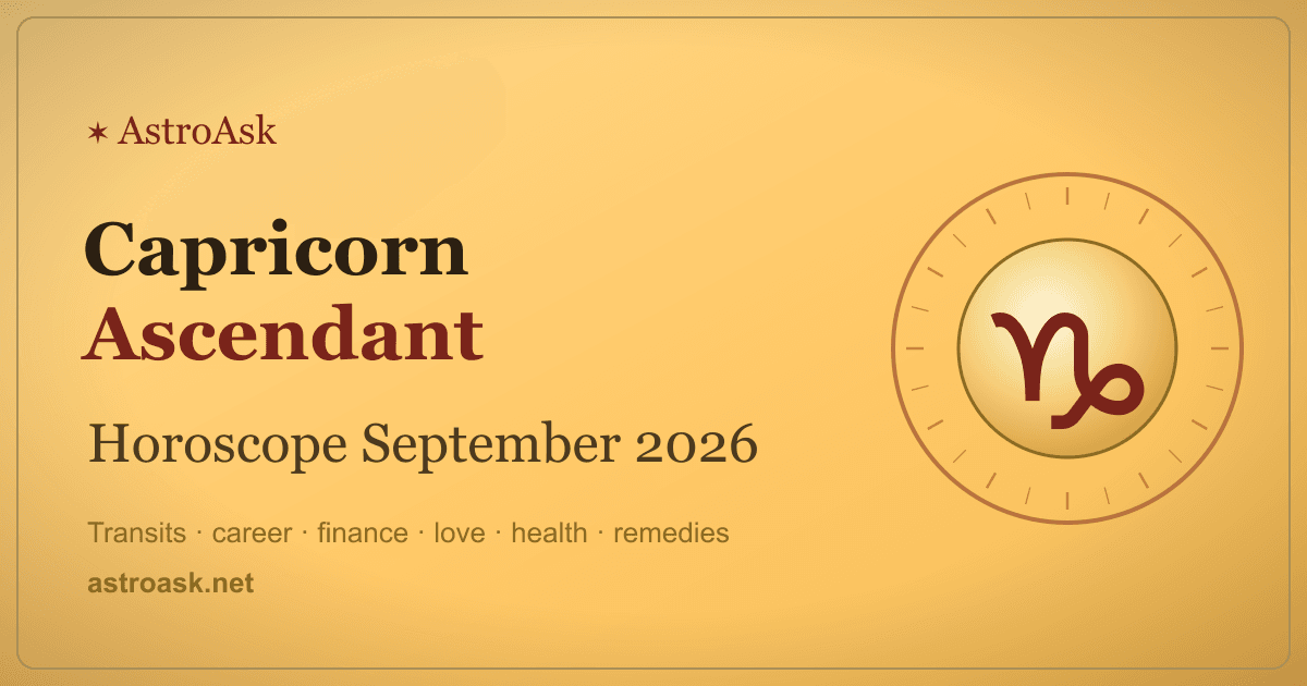 Capricorn Ascendant Horoscope September 2026