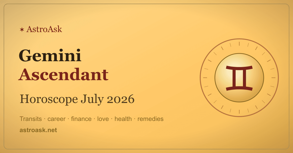 Gemini Ascendant Horoscope July 2026
