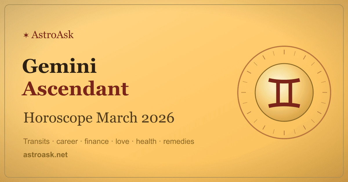 Gemini Ascendant Horoscope March 2026