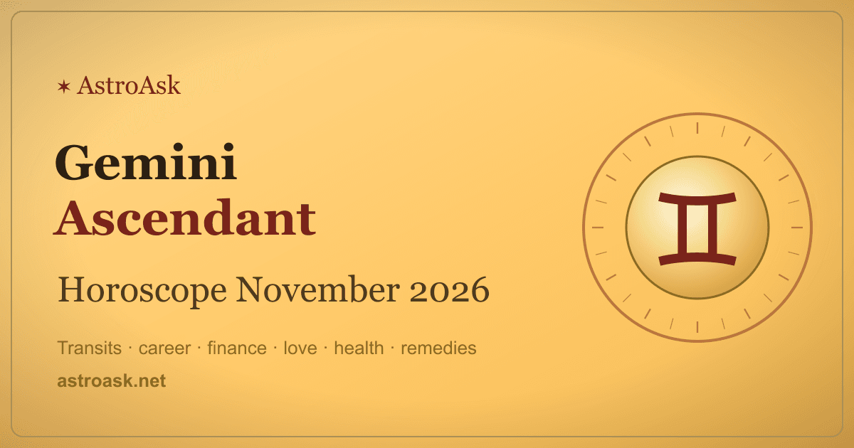Gemini Ascendant Horoscope November 2026