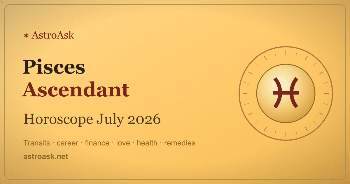 Pisces Ascendant Horoscope July 2026