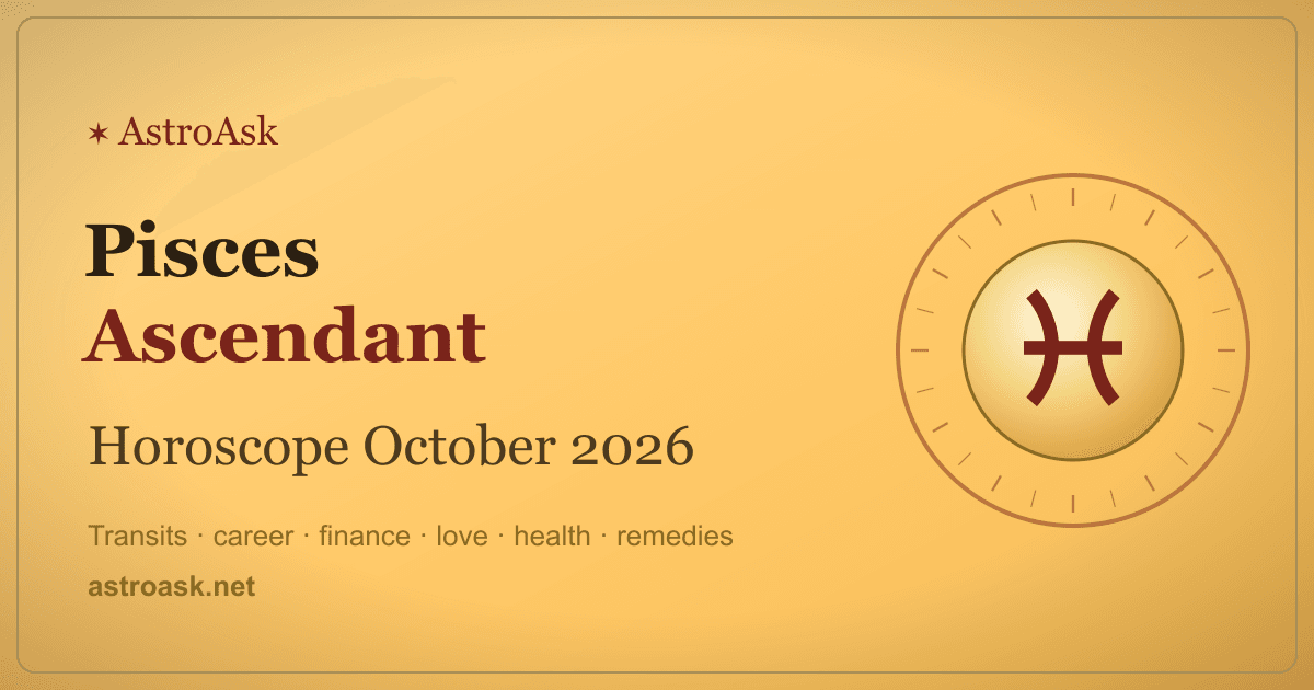 Pisces Ascendant Horoscope October 2026