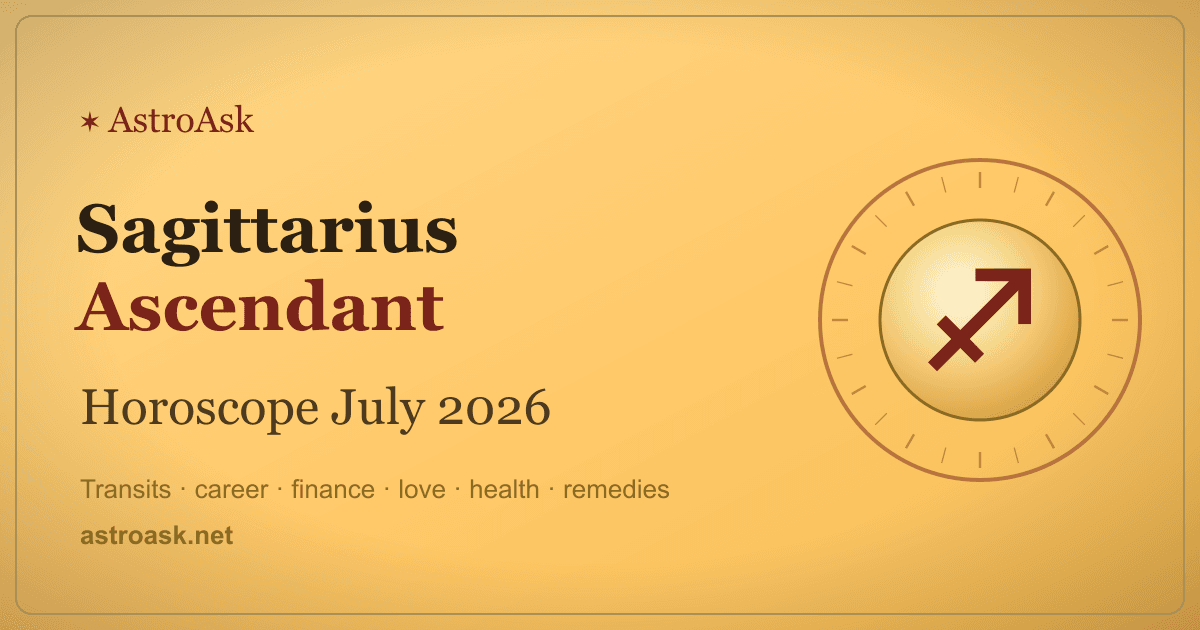 Sagittarius Ascendant Horoscope July 2026