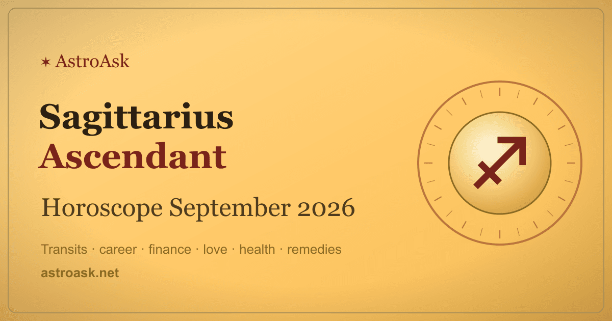 Sagittarius Ascendant Horoscope September 2026