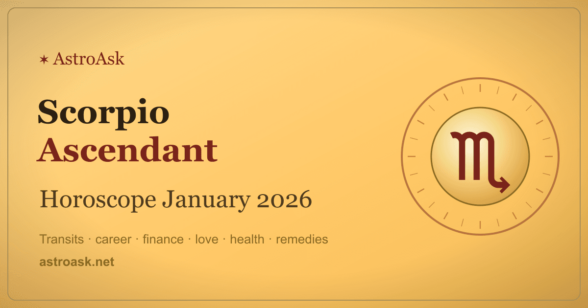 Scorpio Ascendant Horoscope January 2026