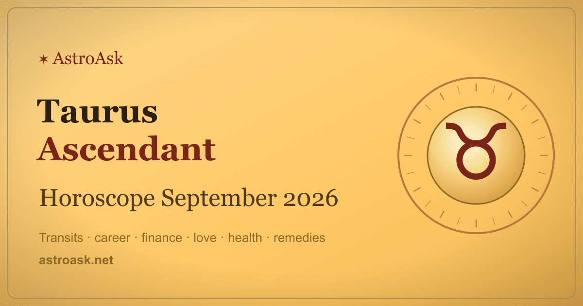 Taurus Ascendant Horoscope September 2026