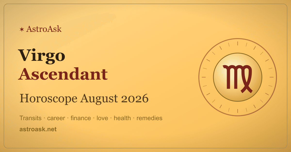 Virgo Ascendant Horoscope August 2026